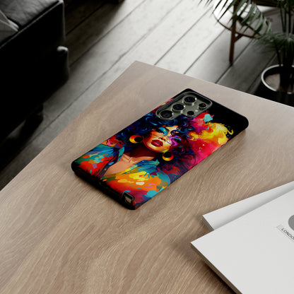 Rainbow Diva Phone Case, iPhone 15, Samsung Galaxy, Google Pixel, African American Phone Case, Black Girl Gift, Melanin Phone Case