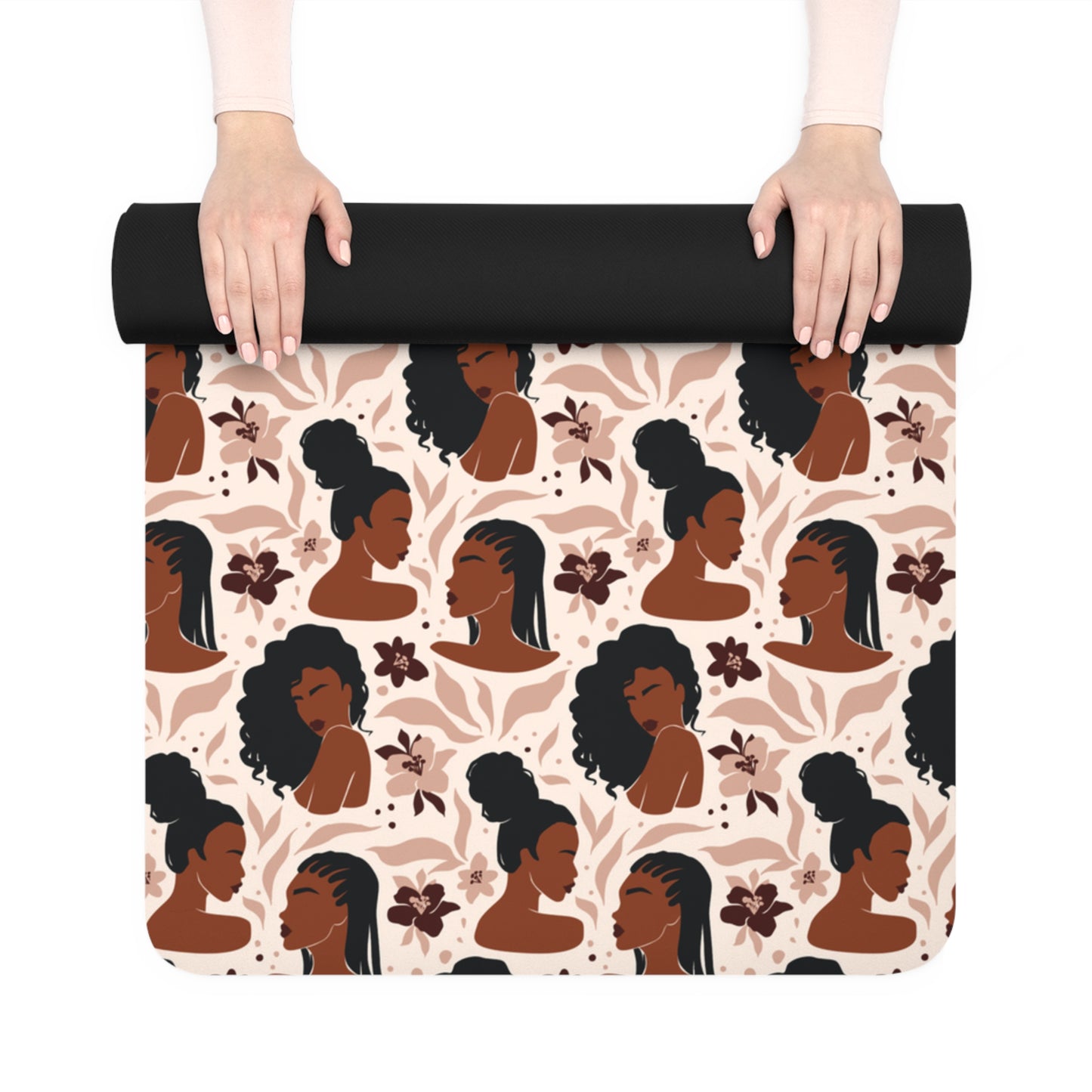 Melanin Beauties Yoga Mat, African American Pilates Yoga Mat, Pilates Mat, Black Girl Workout Mat, Gift for Black Women