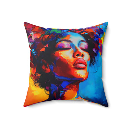 Colorful Melanin Abstract African American Pillow