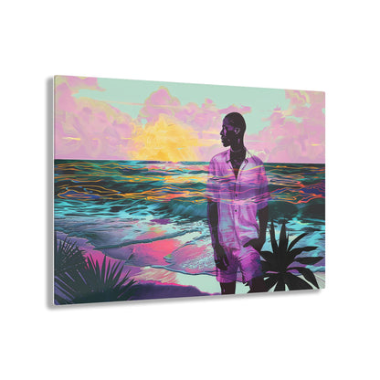 Out at Sea African American Glass Canvas Acrylic Prints Home Decor