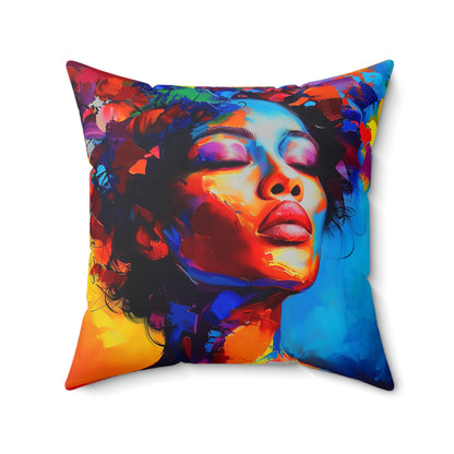 Colorful Melanin Abstract African American Pillow