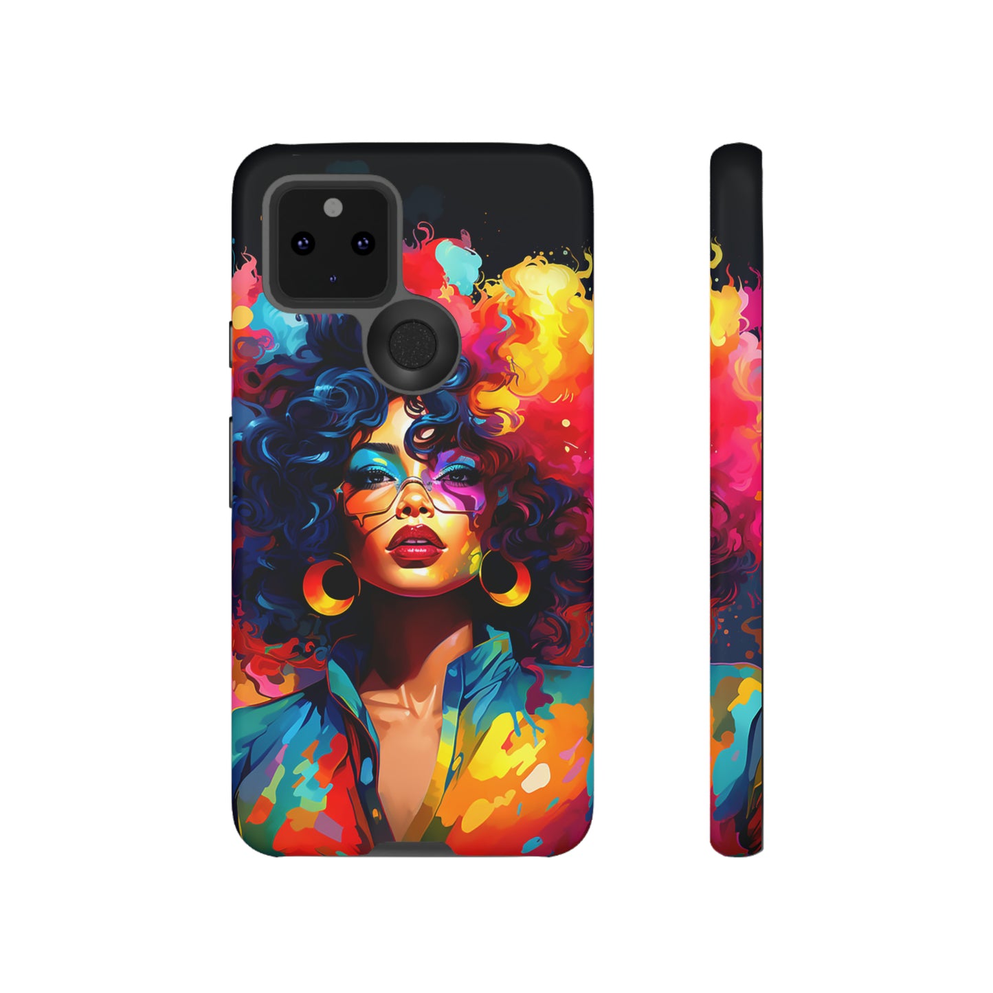 Rainbow Diva Phone Case, iPhone 15, Samsung Galaxy, Google Pixel, African American Phone Case, Black Girl Gift, Melanin Phone Case