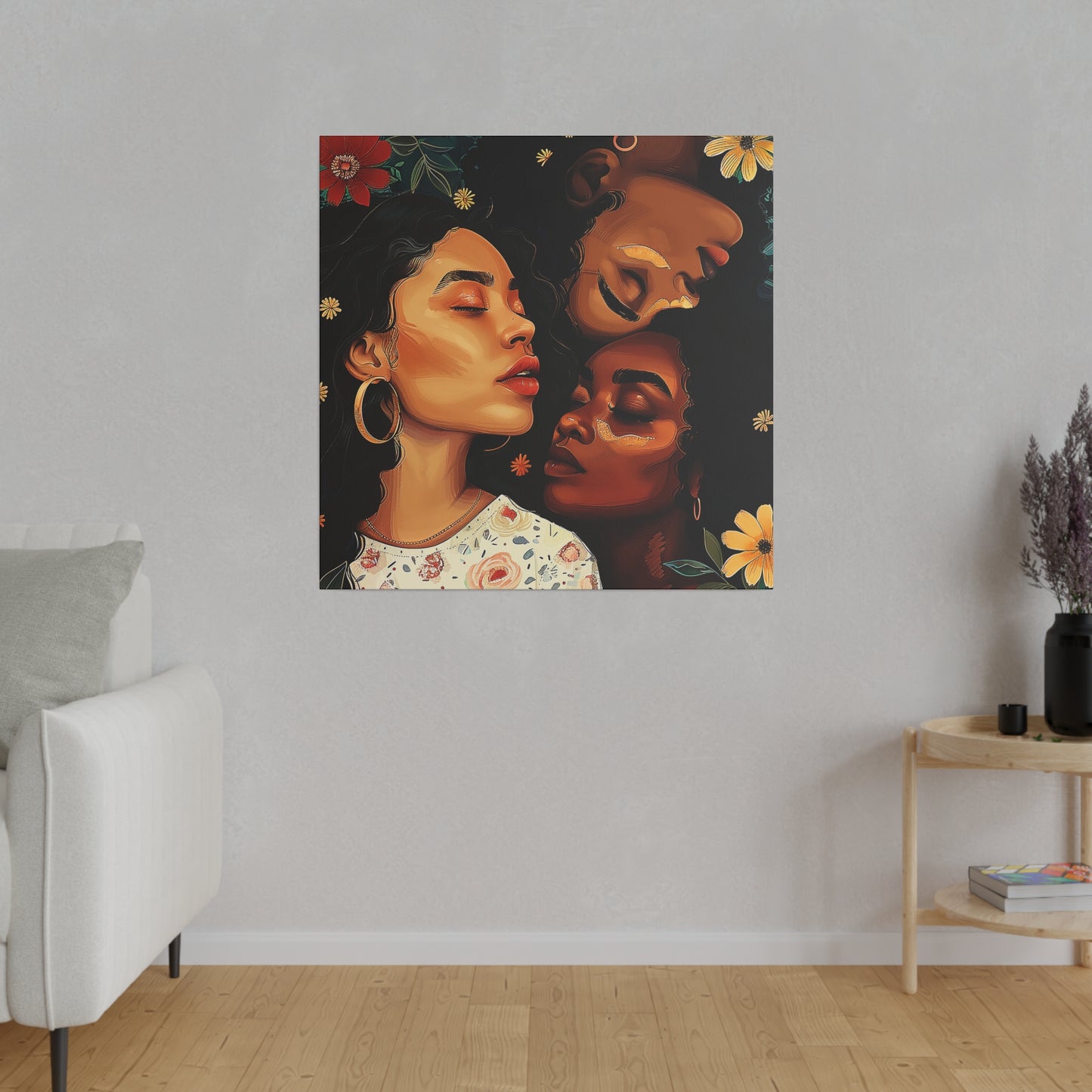 Melanin Chic Women Abstract African American Canvas Art