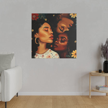 Melanin Chic Women Abstract African American Canvas Art