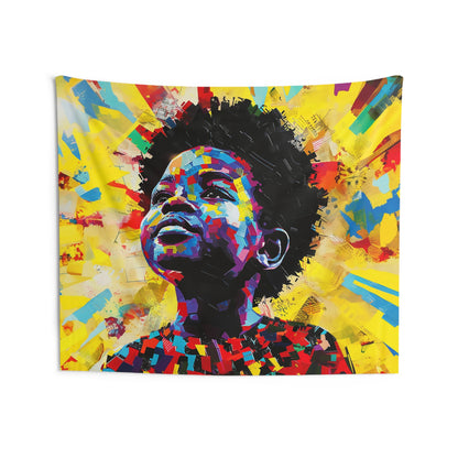 Splattered African American Indoor Wall Tapestry