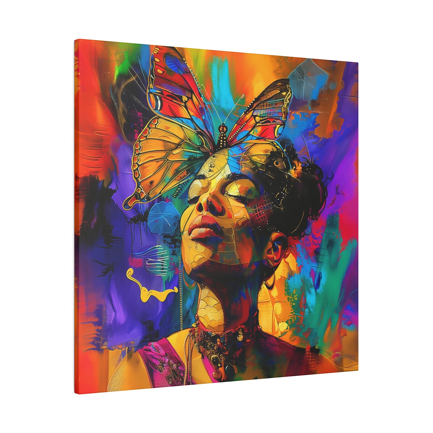 Butterfly Beauty African American Canvas Art