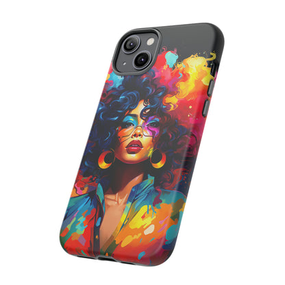 Rainbow Diva Phone Case, iPhone 15, Samsung Galaxy, Google Pixel, African American Phone Case, Black Girl Gift, Melanin Phone Case