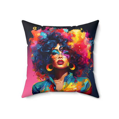 Rainbow Diva African American Pillow