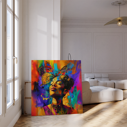 Butterfly Beauty African American Canvas Art