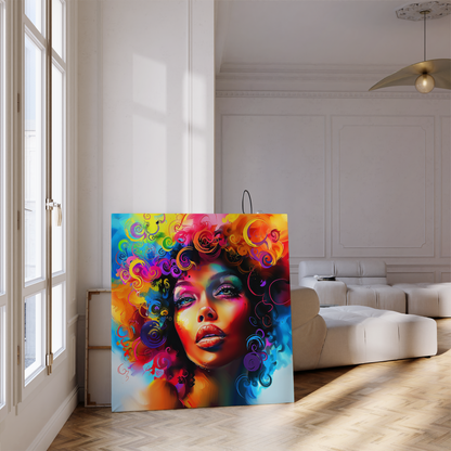 Colorful Beauty African American Canvas Art