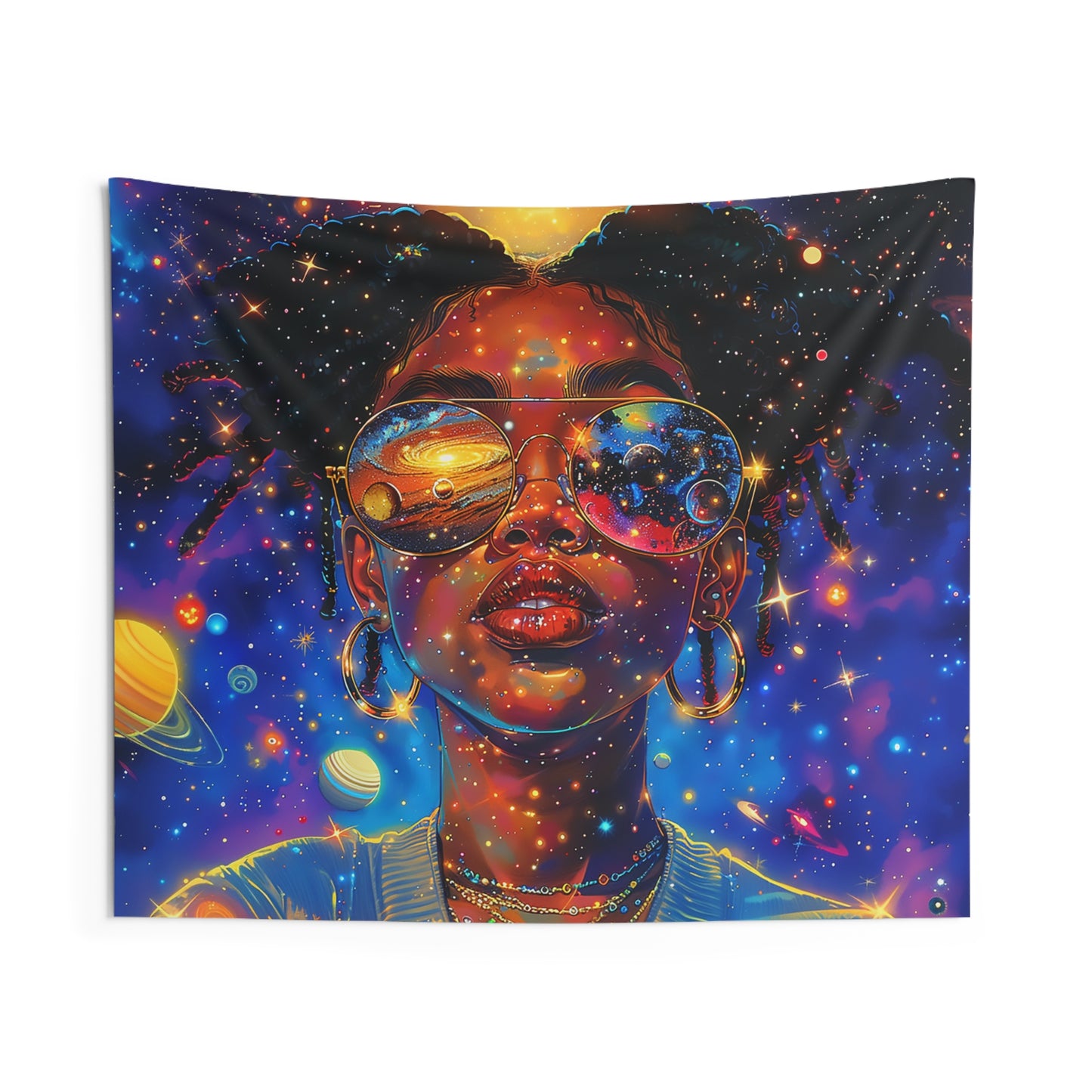 Melanin Planets African American Indoor Wall Tapestry