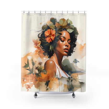 Botanical Beauty African American Shower Curtain