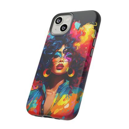 Rainbow Diva Phone Case, iPhone 15, Samsung Galaxy, Google Pixel, African American Phone Case, Black Girl Gift, Melanin Phone Case