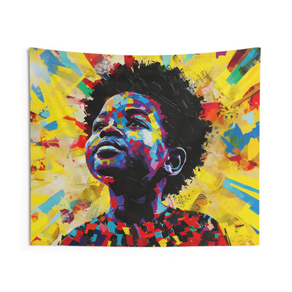 Splattered African American Indoor Wall Tapestry