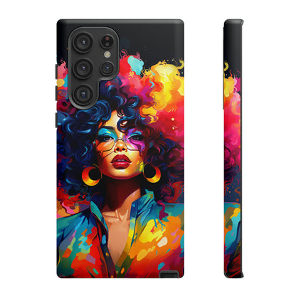 Rainbow Diva Phone Case, iPhone 15, Samsung Galaxy, Google Pixel, African American Phone Case, Black Girl Gift, Melanin Phone Case