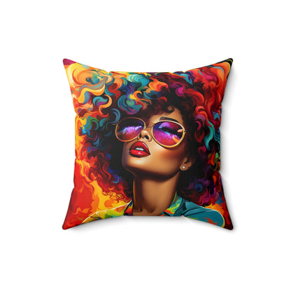 Colorful Beauty African American Pillow