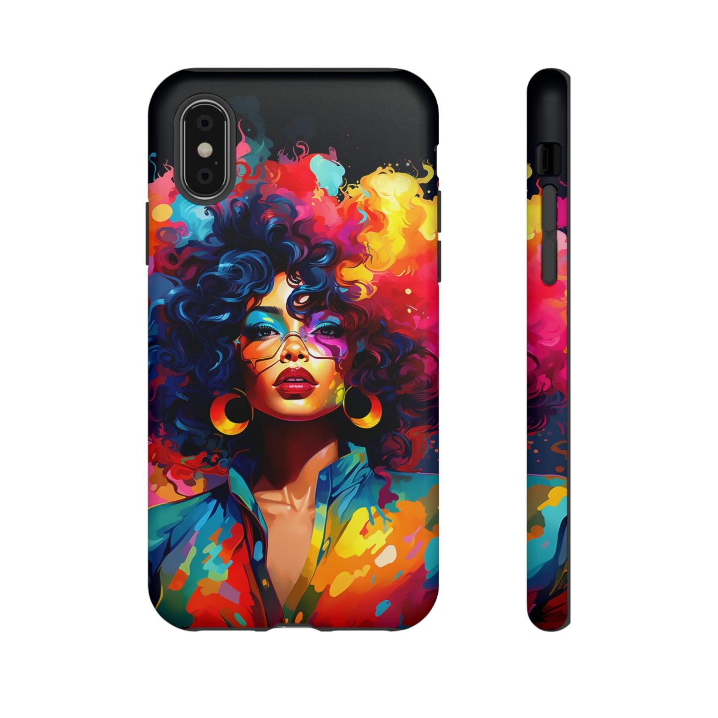 Rainbow Diva Phone Case, iPhone 15, Samsung Galaxy, Google Pixel, African American Phone Case, Black Girl Gift, Melanin Phone Case