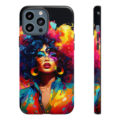 Rainbow Diva Phone Case, iPhone 15, Samsung Galaxy, Google Pixel, African American Phone Case, Black Girl Gift, Melanin Phone Case