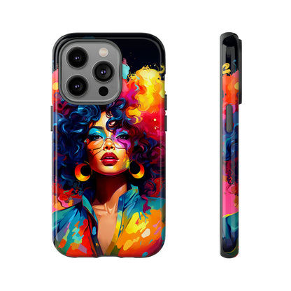 Rainbow Diva Phone Case, iPhone 15, Samsung Galaxy, Google Pixel, African American Phone Case, Black Girl Gift, Melanin Phone Case