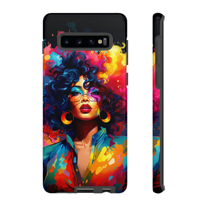 Rainbow Diva Phone Case, iPhone 15, Samsung Galaxy, Google Pixel, African American Phone Case, Black Girl Gift, Melanin Phone Case