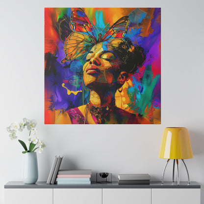 Butterfly Beauty African American Canvas Art