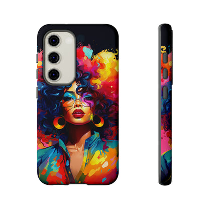 Rainbow Diva Phone Case, iPhone 15, Samsung Galaxy, Google Pixel, African American Phone Case, Black Girl Gift, Melanin Phone Case