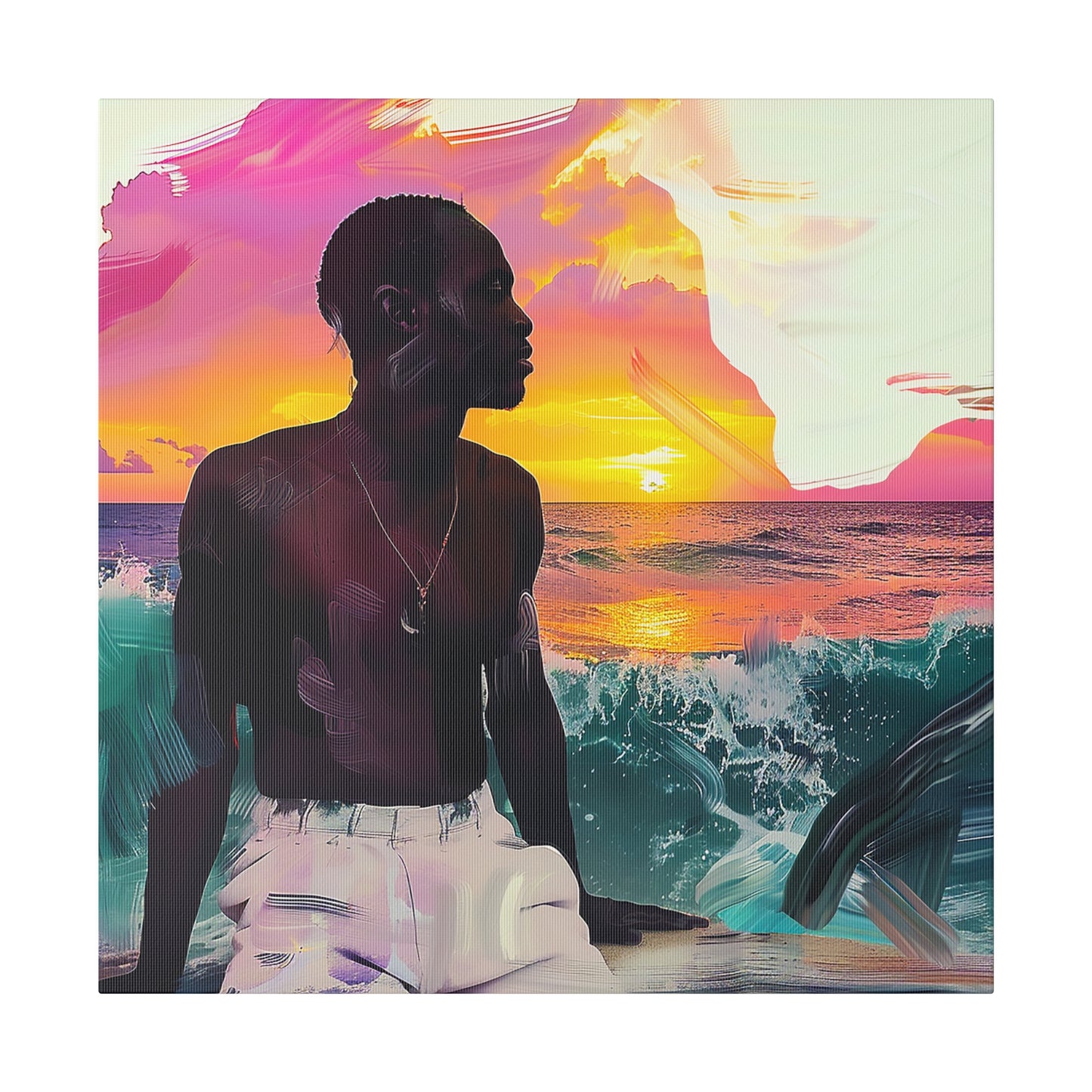 Out At Sea African American Canvas Art