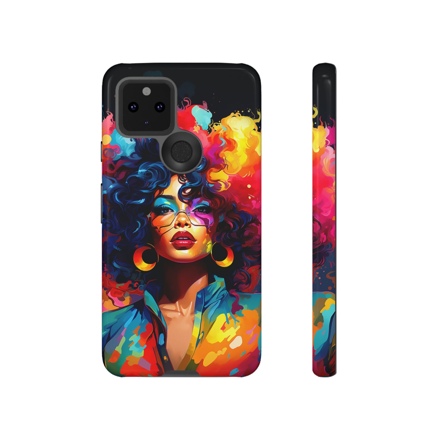 Rainbow Diva Phone Case, iPhone 15, Samsung Galaxy, Google Pixel, African American Phone Case, Black Girl Gift, Melanin Phone Case