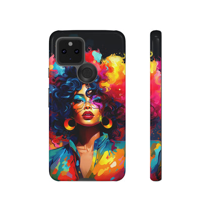 Rainbow Diva Phone Case, iPhone 15, Samsung Galaxy, Google Pixel, African American Phone Case, Black Girl Gift, Melanin Phone Case