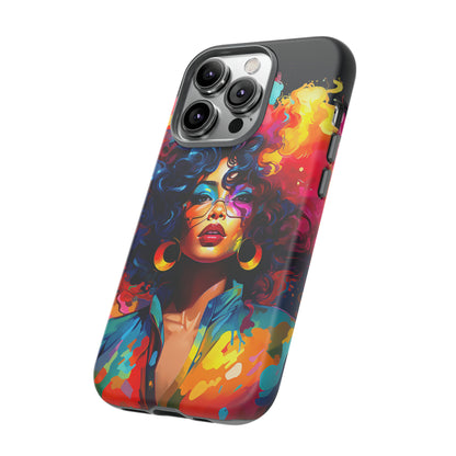 Rainbow Diva Phone Case, iPhone 15, Samsung Galaxy, Google Pixel, African American Phone Case, Black Girl Gift, Melanin Phone Case