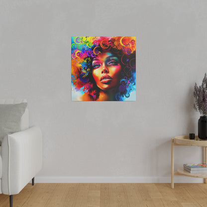 Colorful Beauty African American Canvas Art