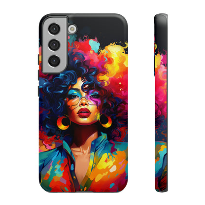 Rainbow Diva Phone Case, iPhone 15, Samsung Galaxy, Google Pixel, African American Phone Case, Black Girl Gift, Melanin Phone Case