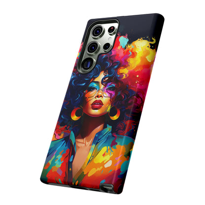 Rainbow Diva Phone Case, iPhone 15, Samsung Galaxy, Google Pixel, African American Phone Case, Black Girl Gift, Melanin Phone Case