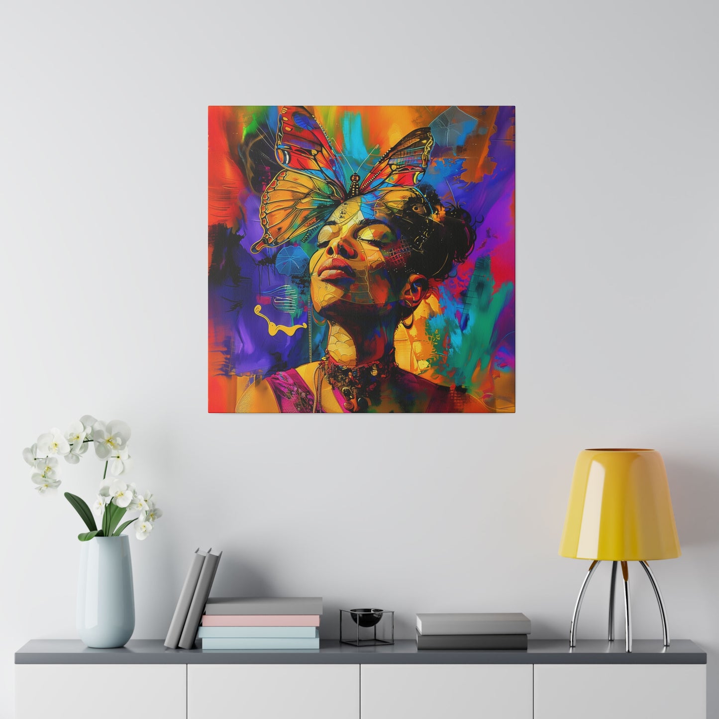 Butterfly Beauty African American Canvas Art