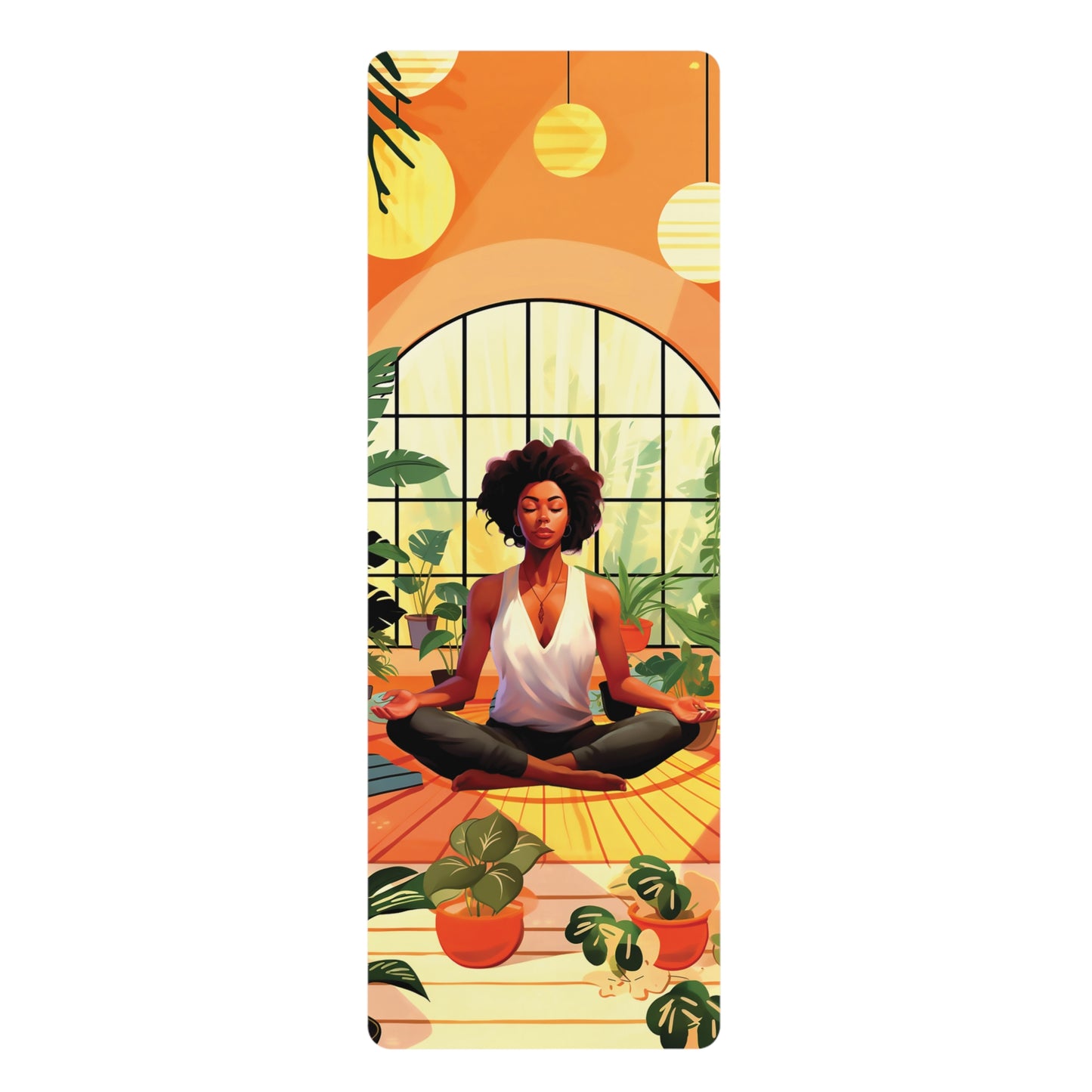 Melanin Meditation Yoga Mat, African American Pilates Yoga Mat, Pilates Mat, Black Girl Workout Mat, Gift for Black Women