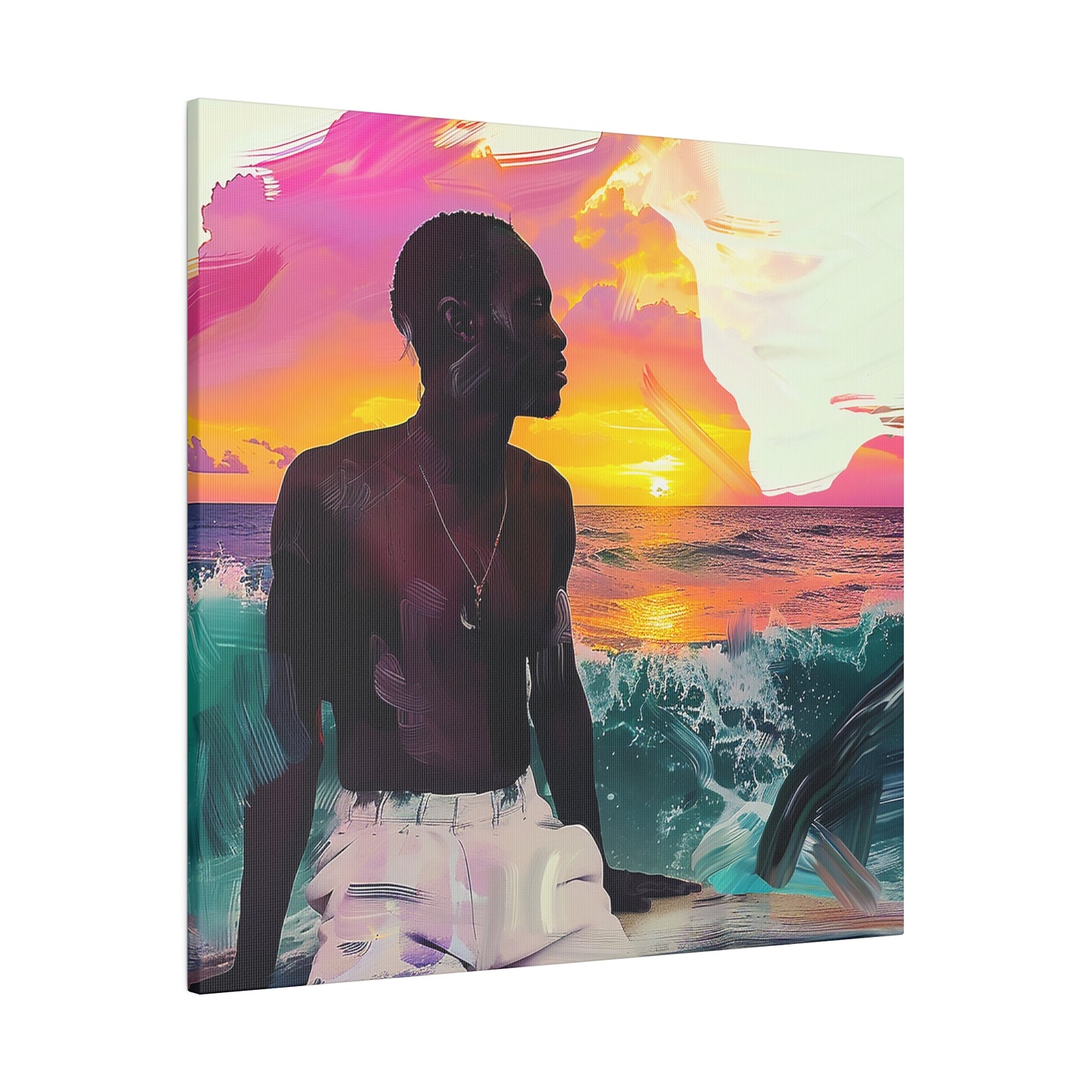 Out At Sea African American Canvas Art