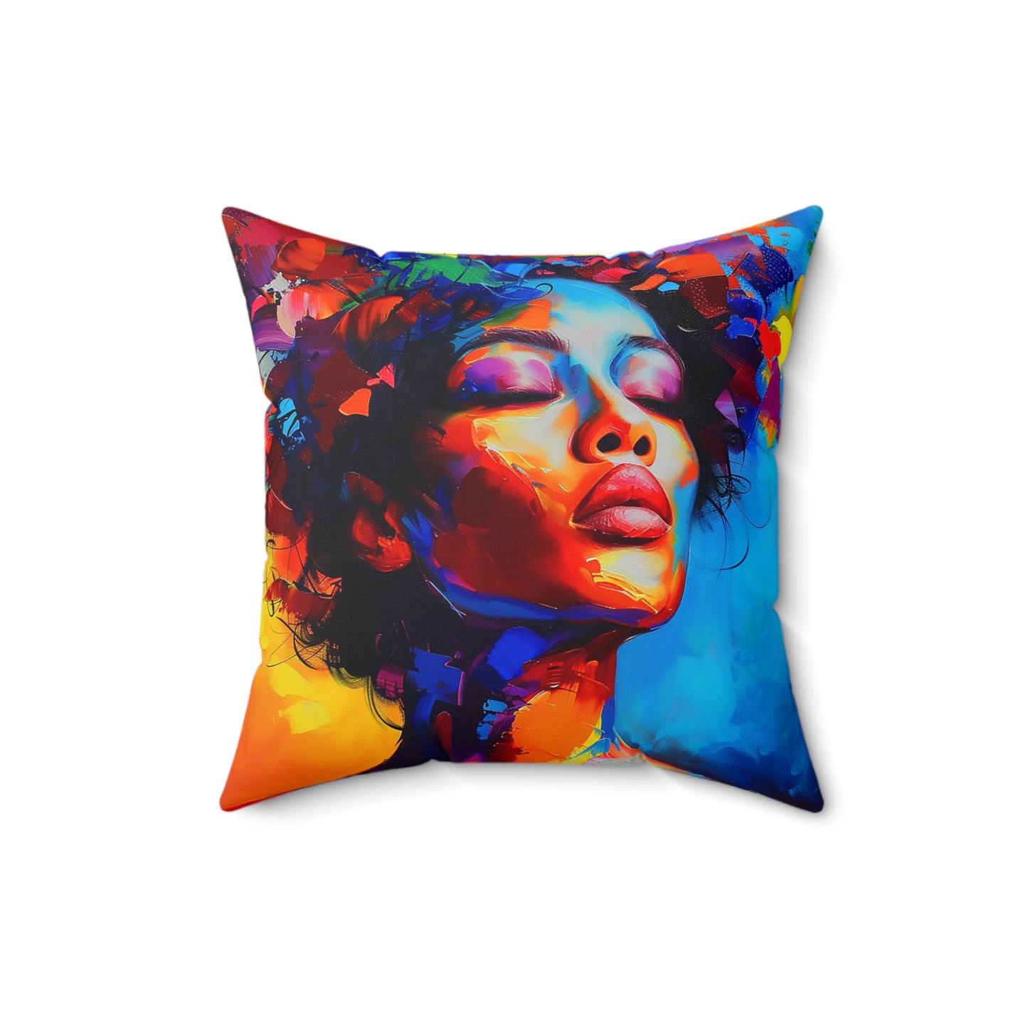 Colorful Melanin Abstract African American Pillow