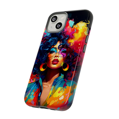 Rainbow Diva Phone Case, iPhone 15, Samsung Galaxy, Google Pixel, African American Phone Case, Black Girl Gift, Melanin Phone Case