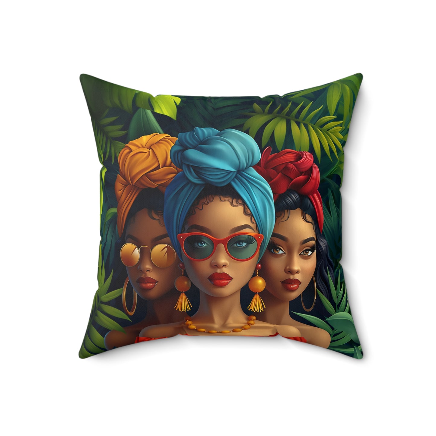 Melanin Tropics African American Pillow