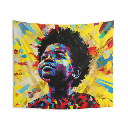 Splattered African American Indoor Wall Tapestry