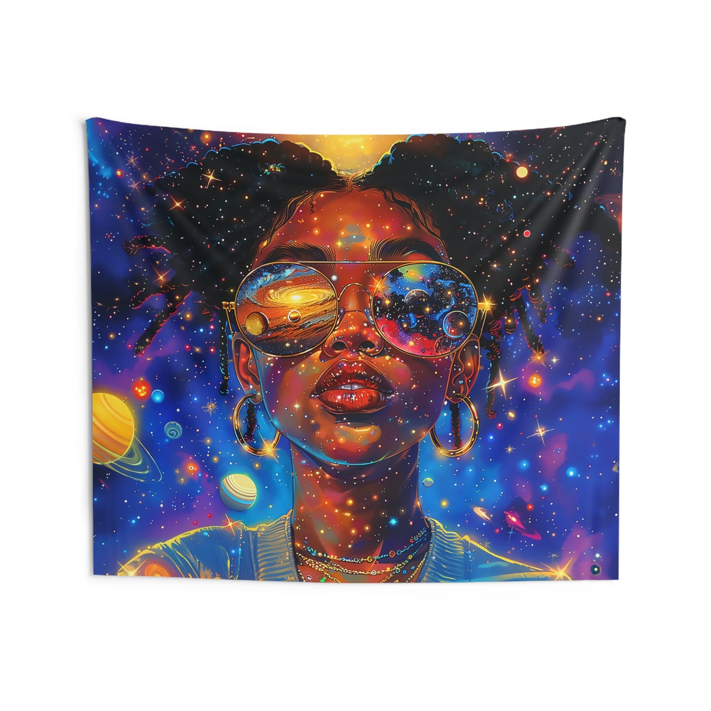 Melanin Planets African American Indoor Wall Tapestry