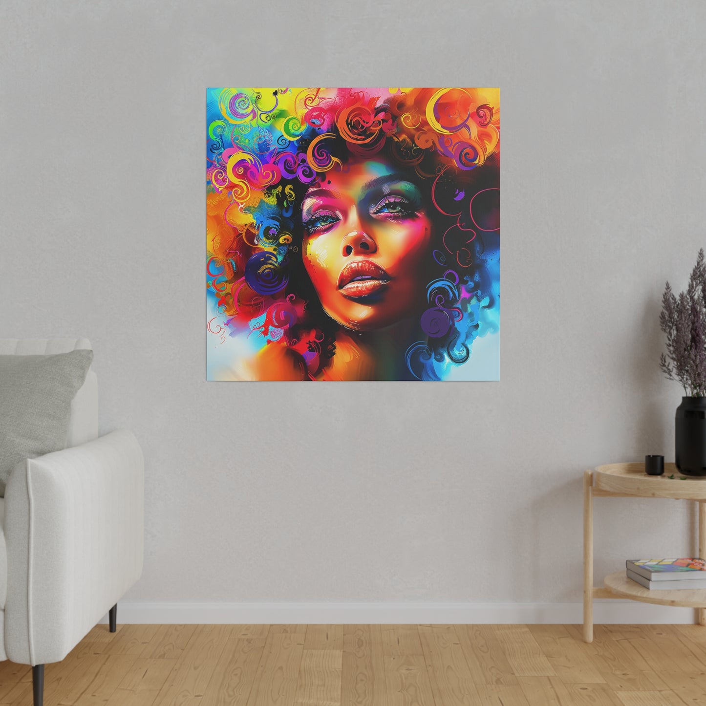 Colorful Beauty African American Canvas Art