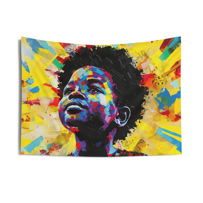 Splattered African American Indoor Wall Tapestry