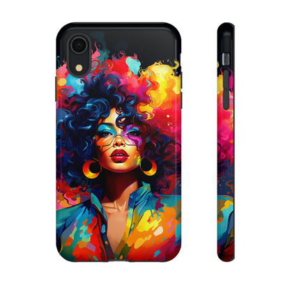 Rainbow Diva Phone Case, iPhone 15, Samsung Galaxy, Google Pixel, African American Phone Case, Black Girl Gift, Melanin Phone Case