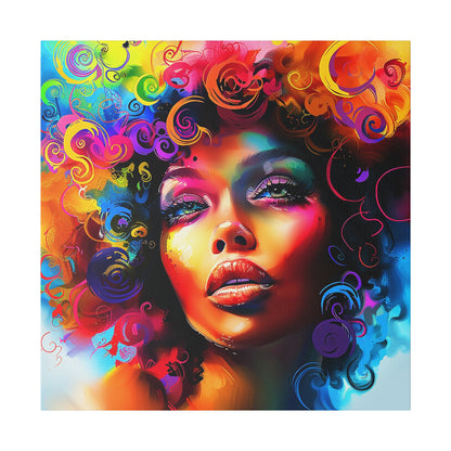 Colorful Beauty African American Canvas Art