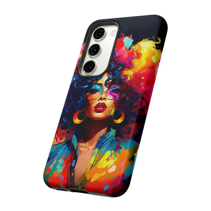 Rainbow Diva Phone Case, iPhone 15, Samsung Galaxy, Google Pixel, African American Phone Case, Black Girl Gift, Melanin Phone Case