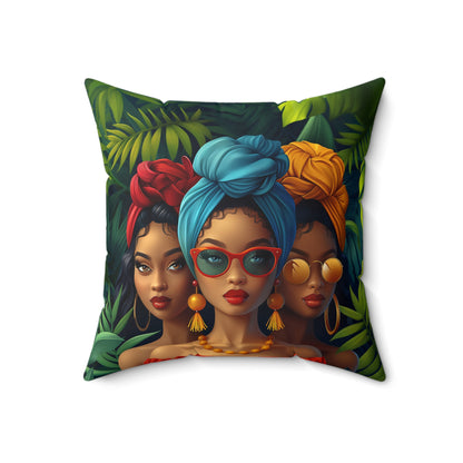 Melanin Tropics African American Pillow