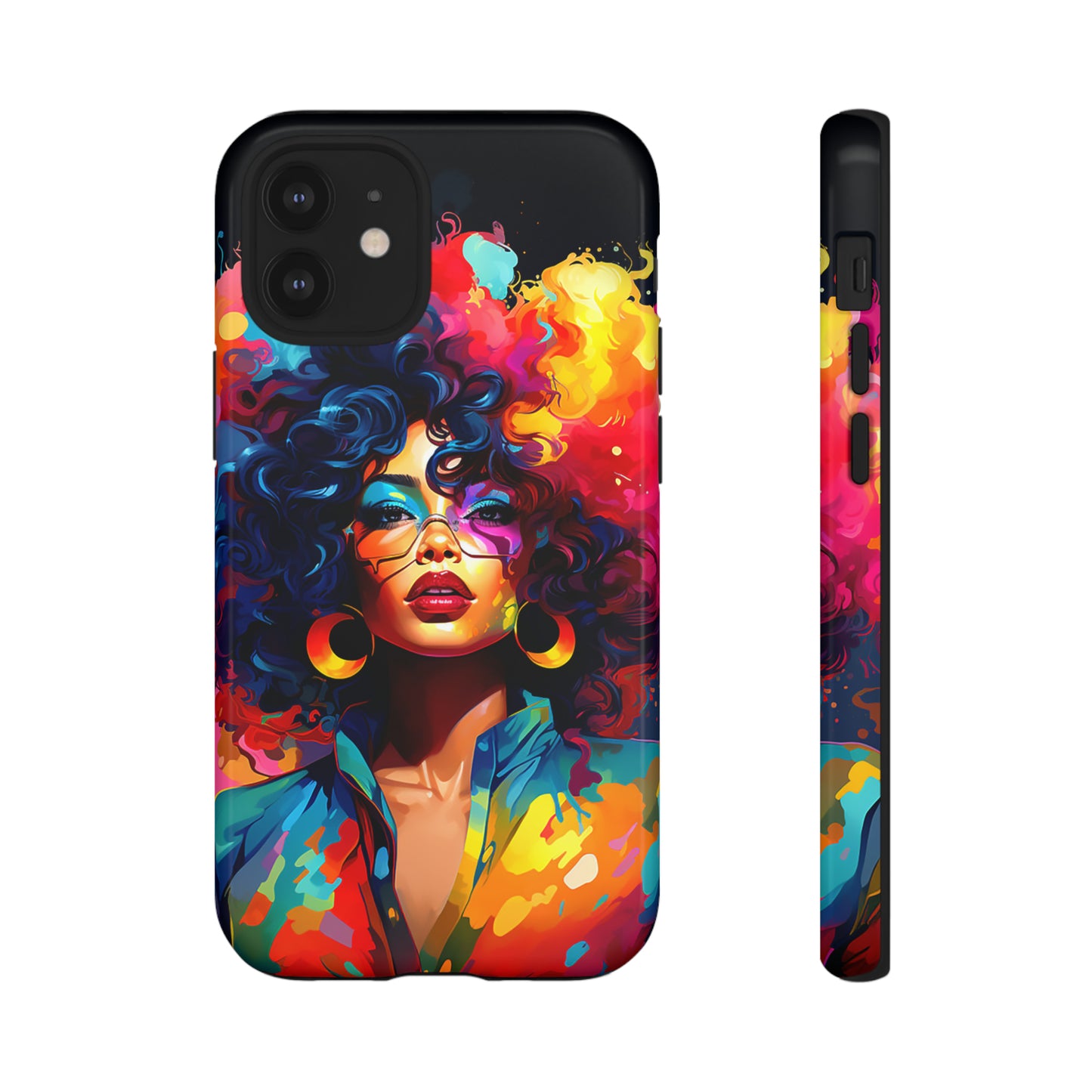 Rainbow Diva Phone Case, iPhone 15, Samsung Galaxy, Google Pixel, African American Phone Case, Black Girl Gift, Melanin Phone Case