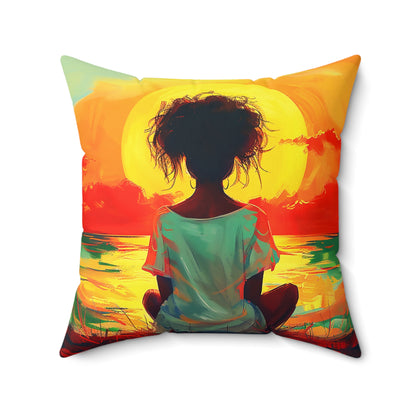 Sun Gazing African American Pillow