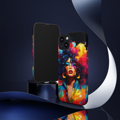 Rainbow Diva Phone Case, iPhone 15, Samsung Galaxy, Google Pixel, African American Phone Case, Black Girl Gift, Melanin Phone Case